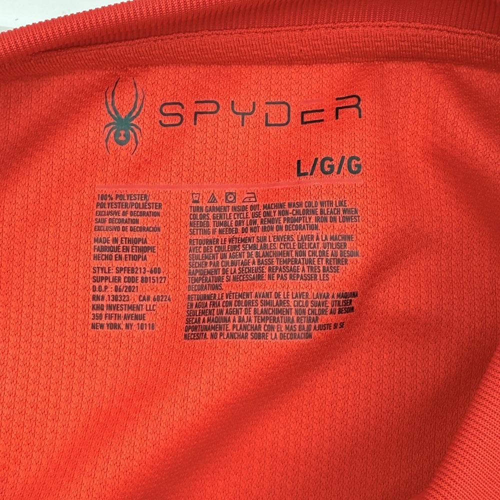 Spyder Shirt Mens Large Red Long Sleeve Performance Base Layer Athletic Pullover - Picture 7 of 8